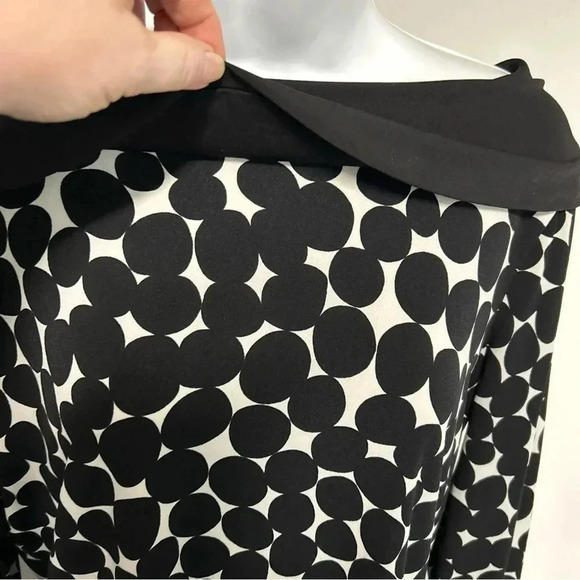 Rafaella Women’s Large Top Black White Polka Dot Off Shoulder Romantic Fairycore - Picture 2 of 10